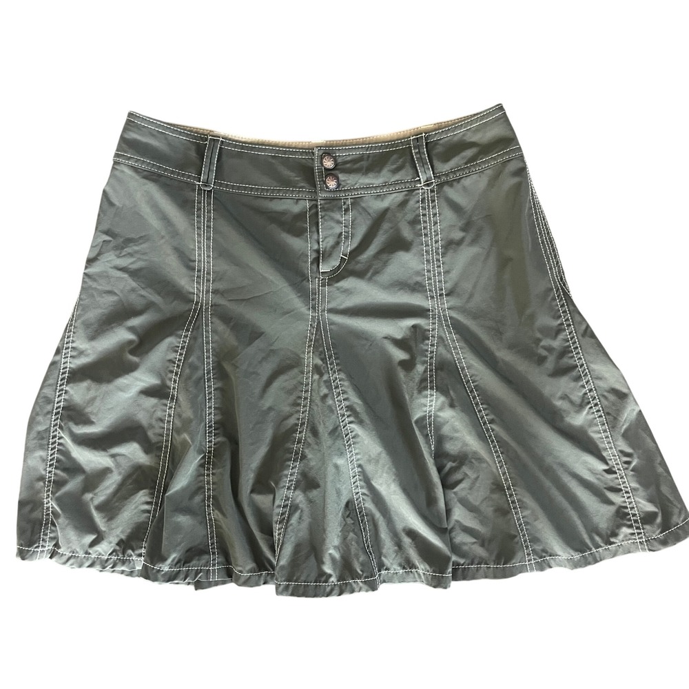Athleta Olive Green Contrast Stitch Active Skort Womens 10P Petite Skirt